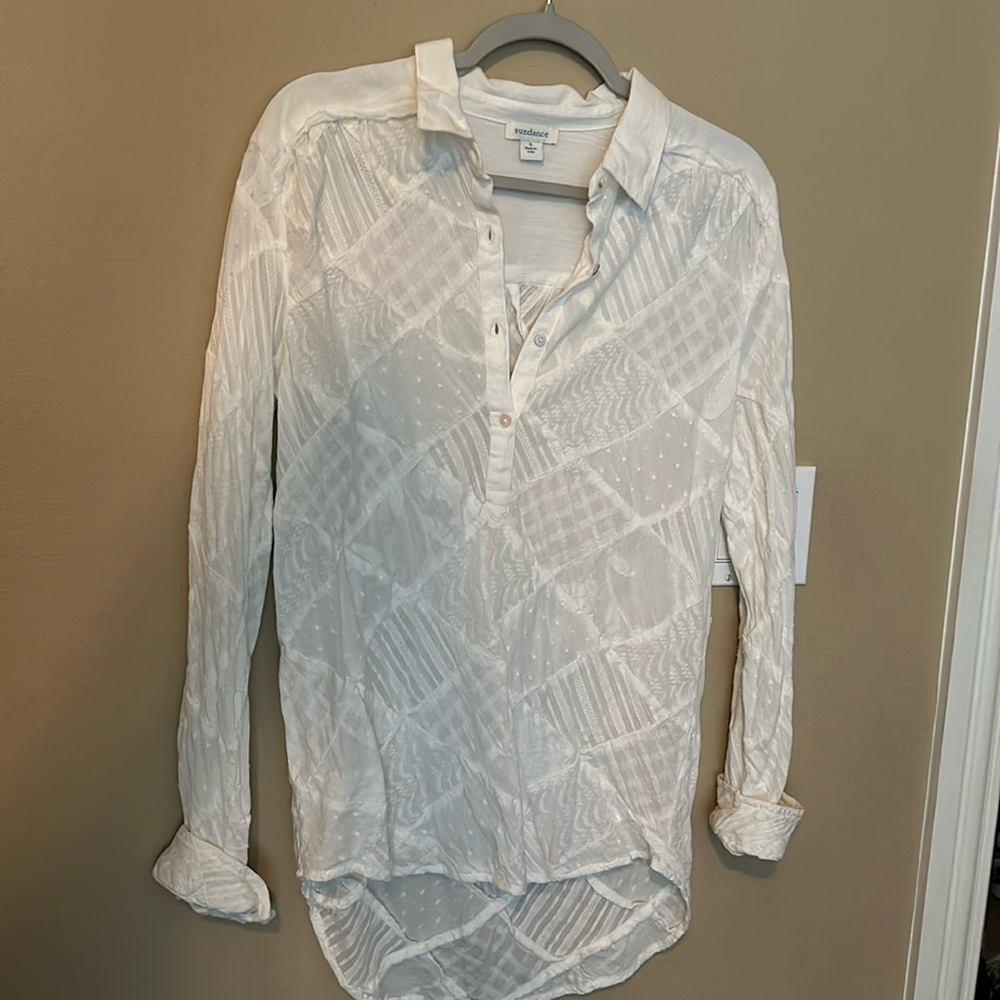 Sundance Stowe Patchwork White Shirt